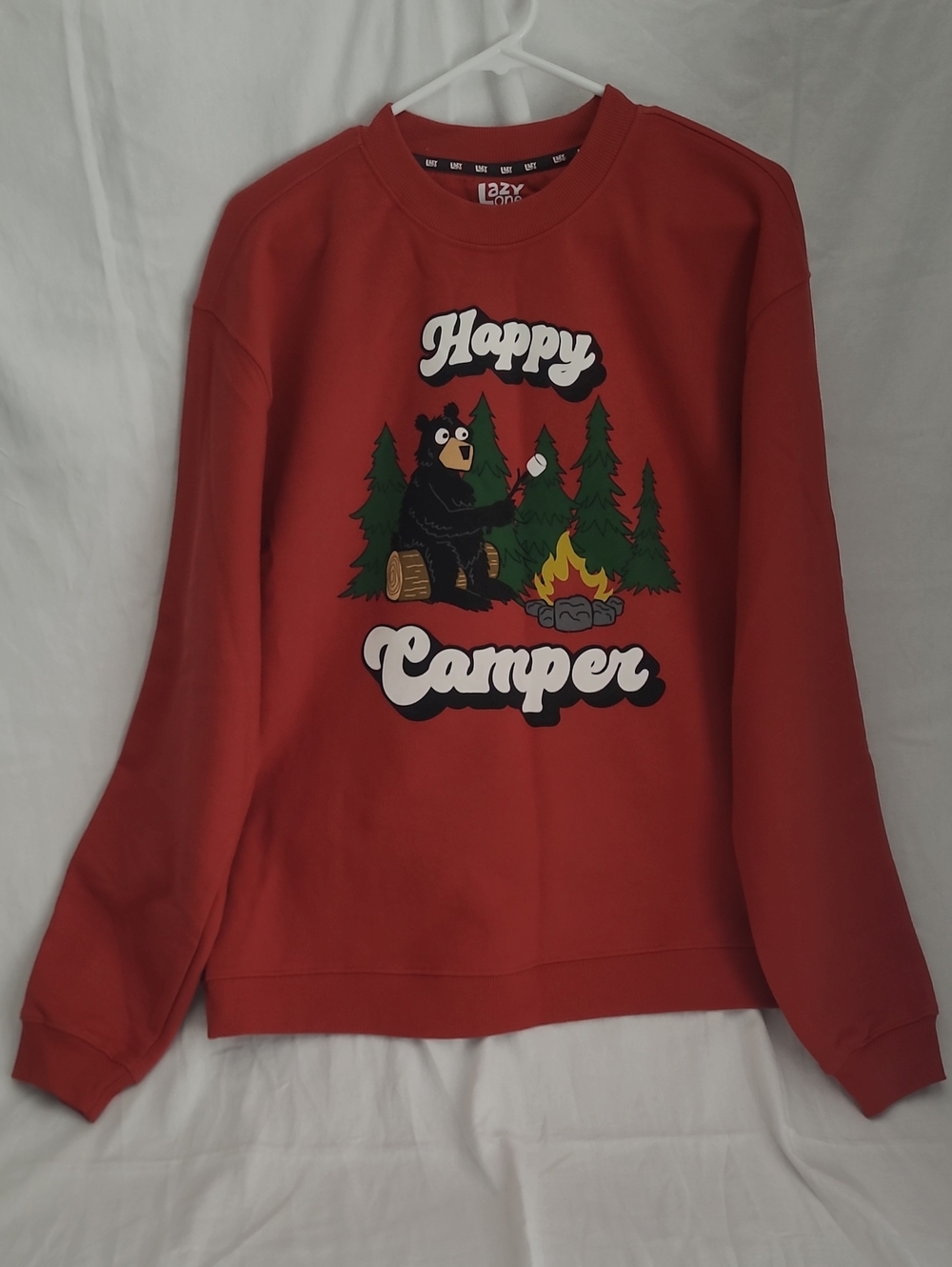 Lazy One Red "Happy Camper" Graphic Sweatshirt